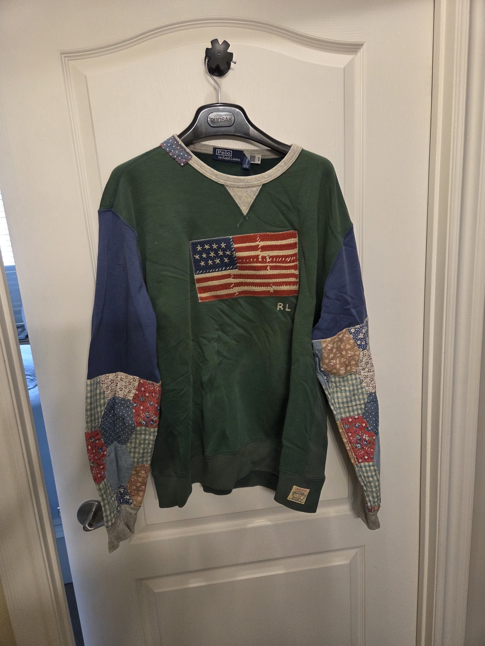 Polo by Ralph Lauren Green Patchwork Flag Sweatshirt